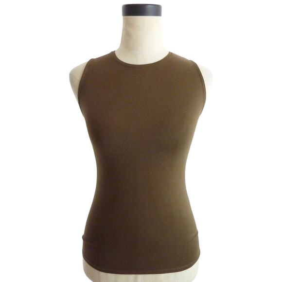 NWT Everlane Stretch Tank Top in Cocoa Brown XXS Sleeveless Top - Picture 1 of 6